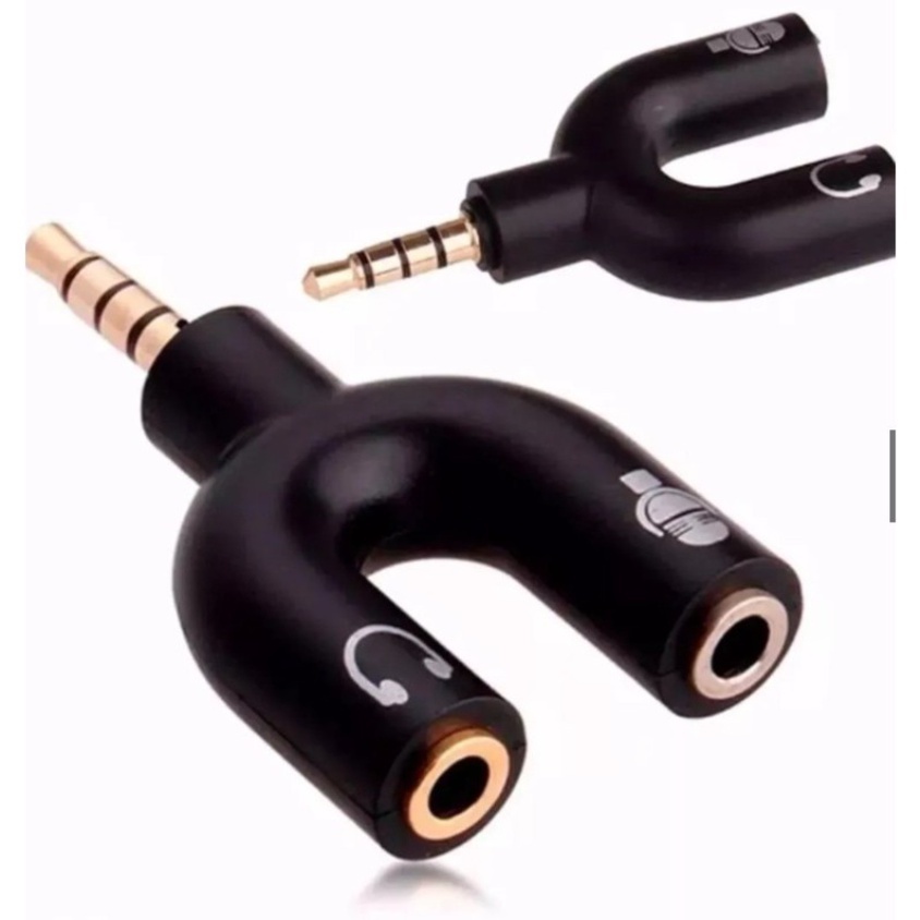adaptador para fone headset microfone lapela p2 x p3 áudio ITA-10 em Oferta na Shopee