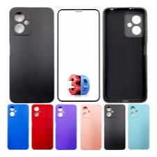 Kit 2X1 Xiaomi Redmi 12 5G - Capa Silicone Aveludada Colorida + Película Frontal em Ceramica 9D