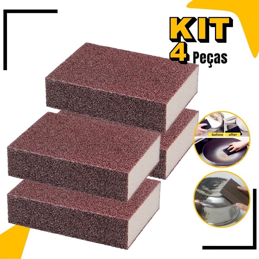 Imagem Kit Esponja Mágica Limpa Forno Panelas Inox Removedor Ferrugem Multiuso