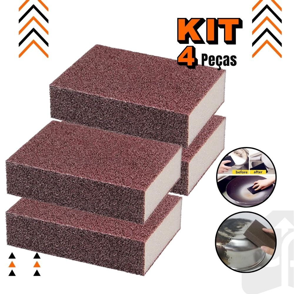 Imagem Kit Esponja Mágica Limpa Forno Panelas Inox Removedor Ferrugem Multiuso