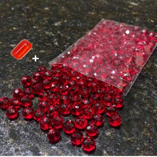 200 contas cristal 8mm Vermelho Transparente + Firma | Guia umbanda candomblé em Oferta na Shopee