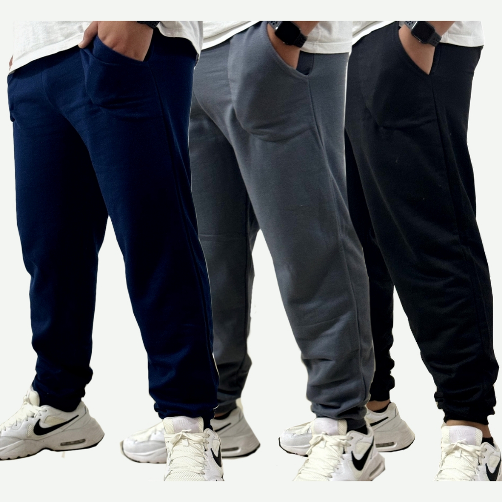 Kit 2 Calça Moletom Masculina Com Punho E Elastico Peluciada Com Forro