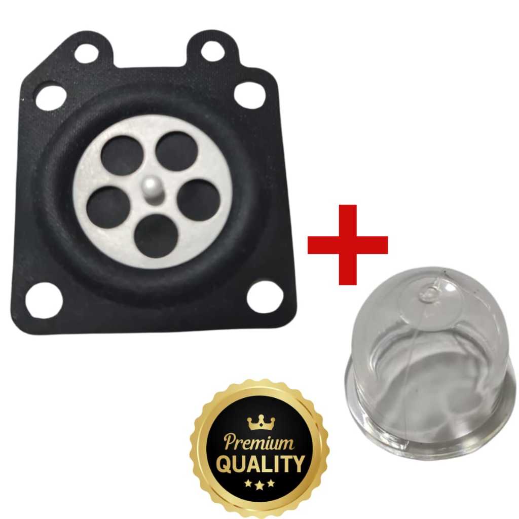 Kit (Membrana + Injetor) para Reparo de CarburadoremRoçadeiras importadas 26cc 33cc 35cc 43cc 52cc Bulbo injetor (bolha de silicone)