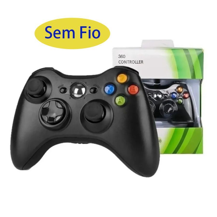 Controle xbox 360 Sem Fio ou com fio Joystick Wireless compatível xbox Pc computador em Oferta na Shopee