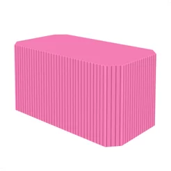 Capa Forro de Mesa Aniversário Decoração Festa Rosa Ripado Sublimado de Mesa Em Tecido Veste Fácil