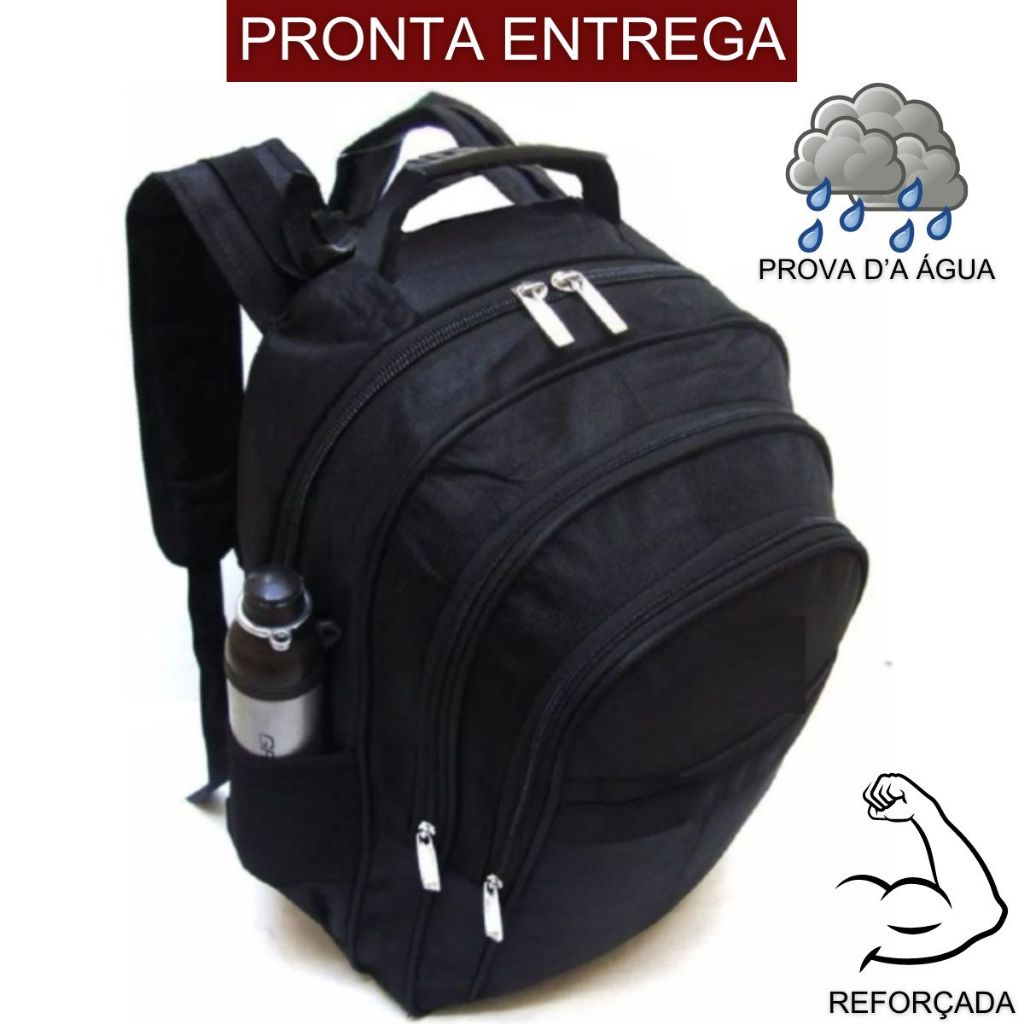 Mochila Mala Reforçada Notebook Impermeável Escolar Trabalho Resistente