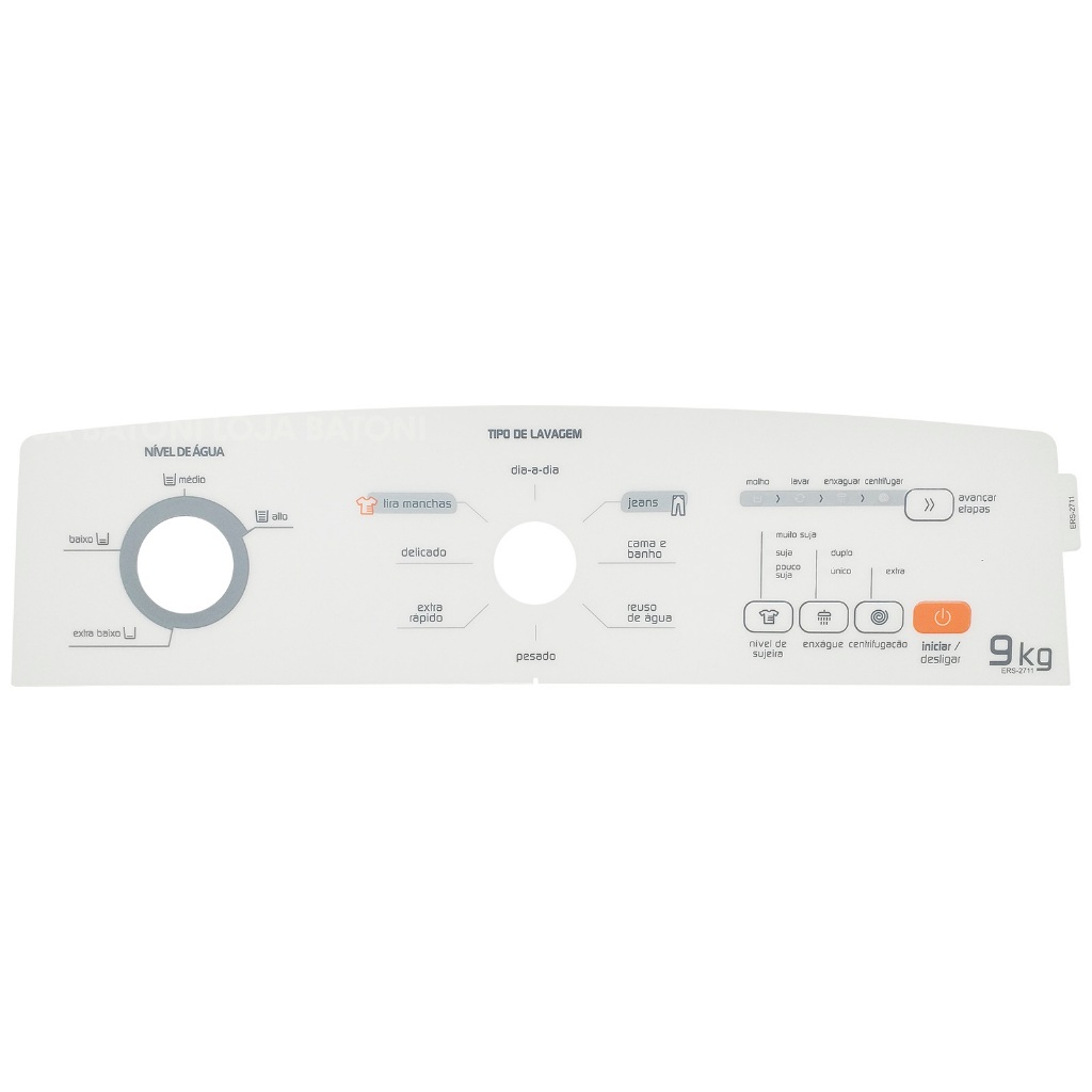 Painel Decorativo Para Lavadora Brastemp Ative Água Fria 9kg