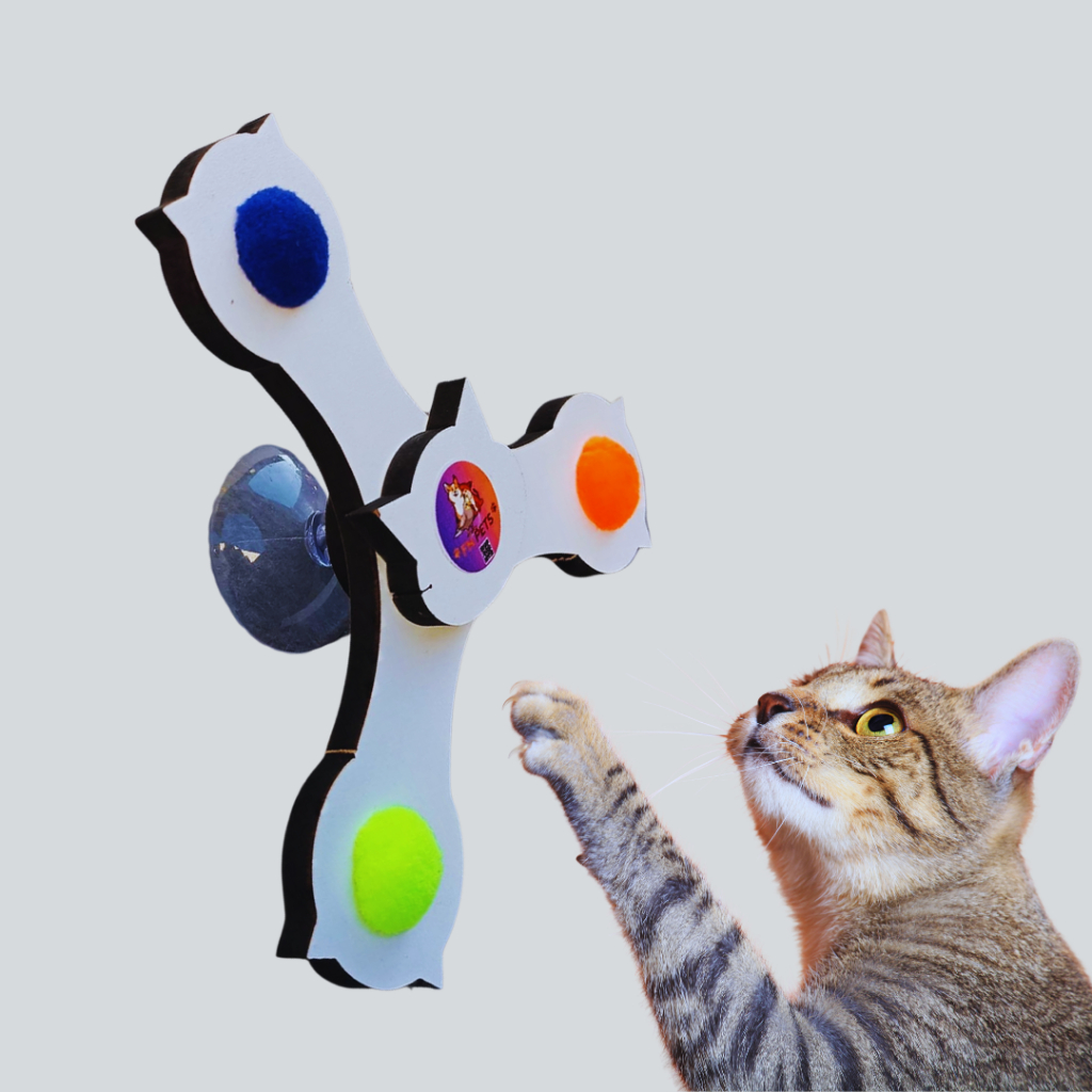 brinquedos para gatos, brinquedo gato interativo arranhador giratorio spin cat fn pets