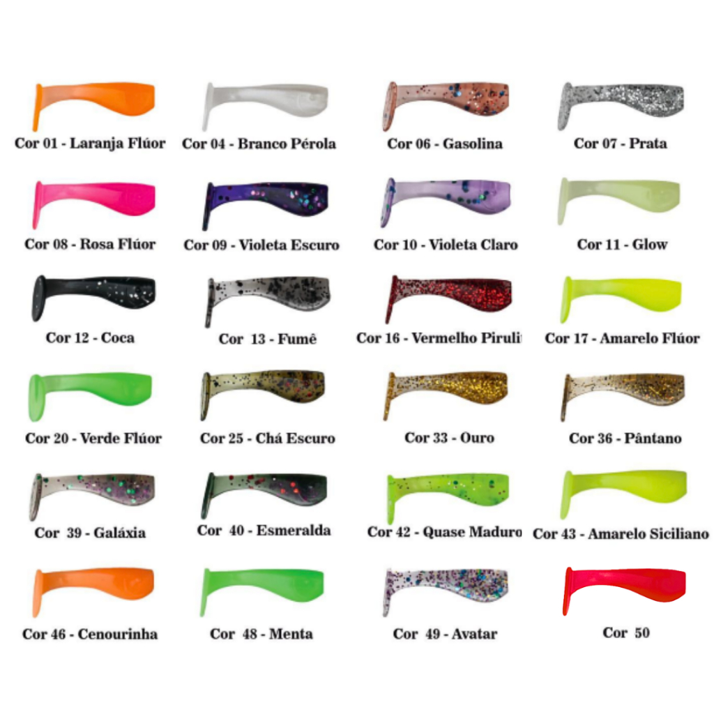 Kit 10 Iscas Micro Shad Girino Heckmann - 3cm Cores Sortidas
