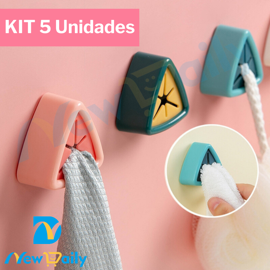 KIT 5 Ganchos Adesivos Racks De Toalhas De 1 Peça/Suporte Cozinha/Gancho Organizador De Pano De Lavar. BC-30