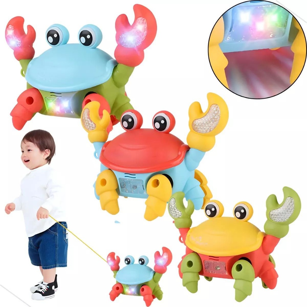Brinquedo Caranguejo Fujão Musical Som Luz E Movimento