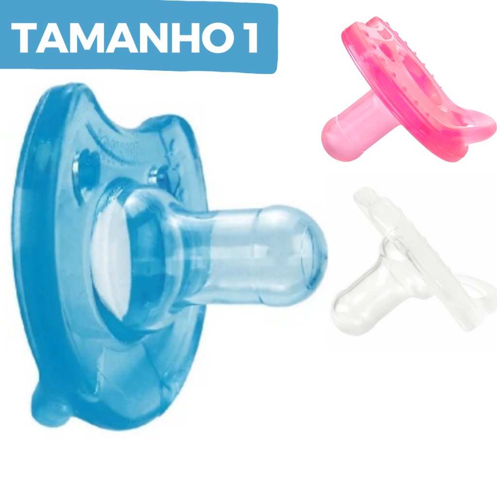 Chupeta 100% Silicone Macio Bico Redondo Kuka - Tamanho 1 - 0-6 Meses em Oferta na Shopee