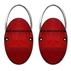 Par Lente Lanterna Traseira Rubi Fusca 1200 1300 E Par De Aros Cromados