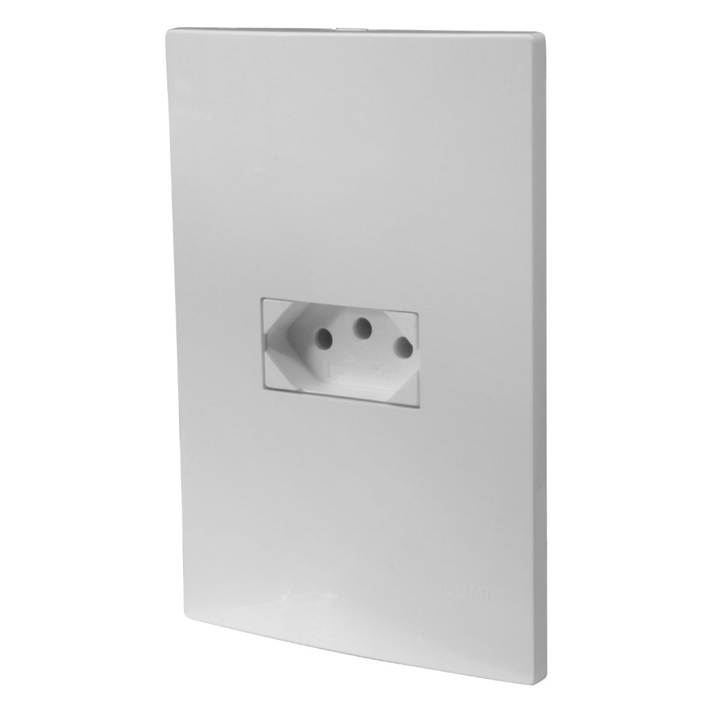 Espelho Placa 4x2 com 1 Tomada 10A Bivolt Horizontal Linha i9 Ilumi Ref.: 94140 em Oferta na Shopee