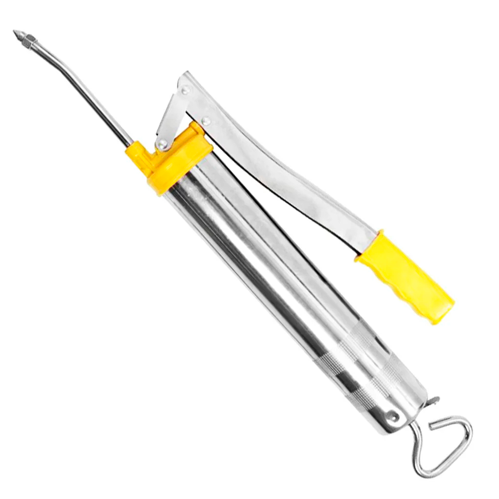 Engraxadeira Manual Bomba De Graxa Cromada 500g Bico Rígido Flexível - Home & Living