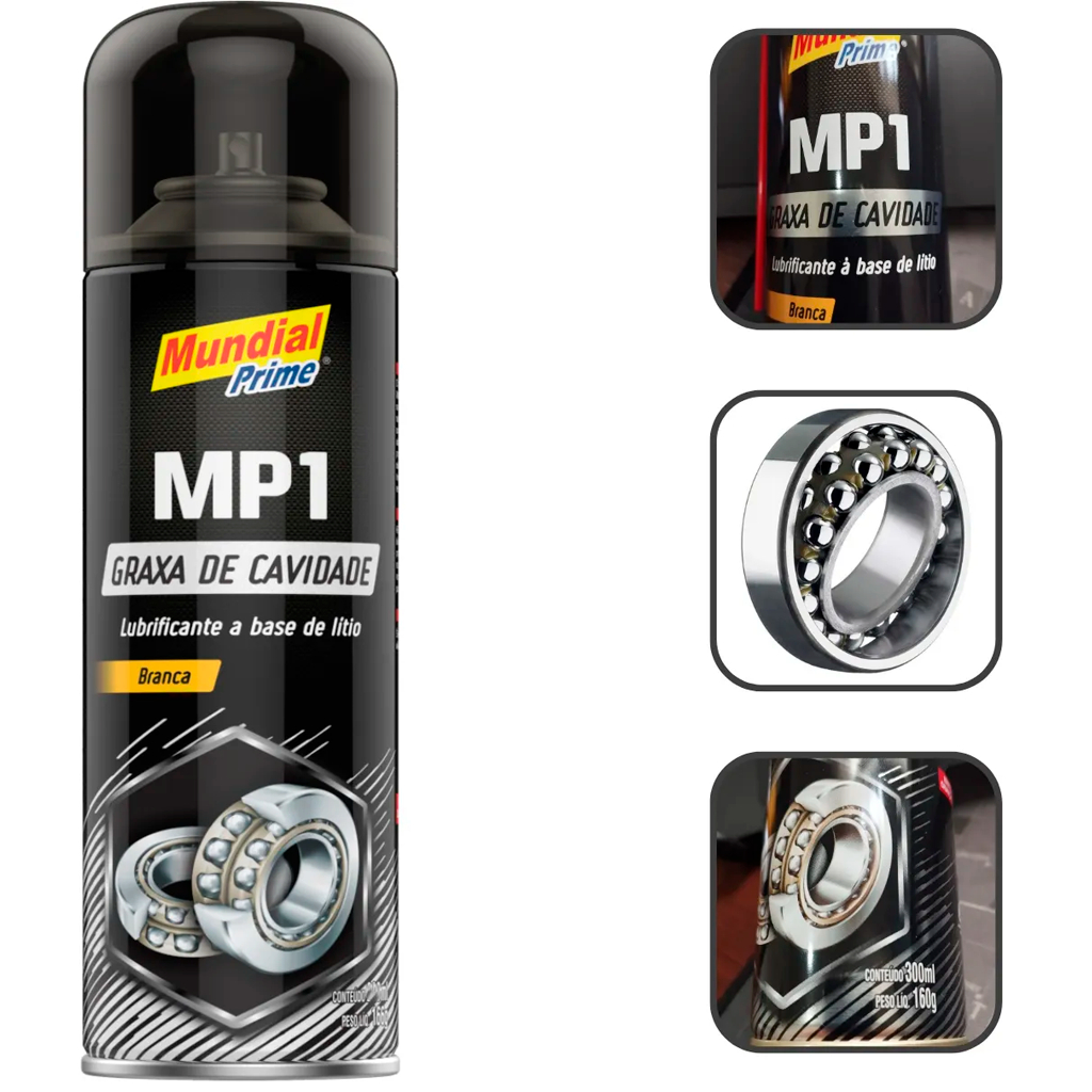 Graxa De Lítio Multiuso Em Spray Branca Uso Geral 300ml Lubrificante Proteção