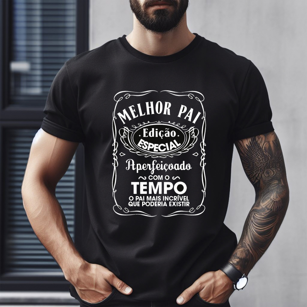 Camiseta Melhor Pai Do Mundo 100% Algodão em Oferta na Shopee