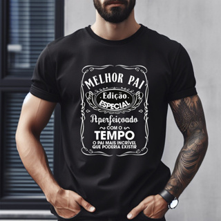 Camiseta Melhor Pai Do Mundo 100% Algodão em Oferta na Shopee