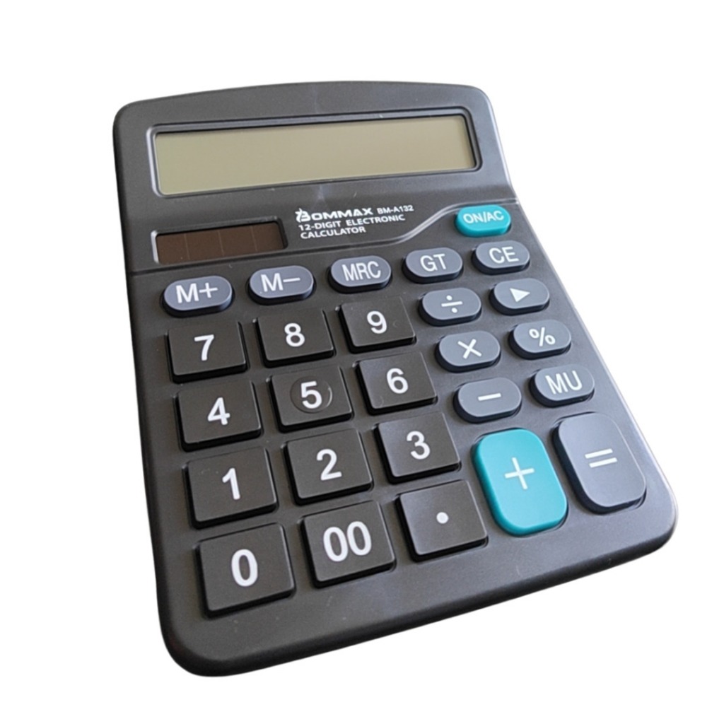Calculadora De Mesa Comercial Escritório Display 12 Digitos Cor Preta