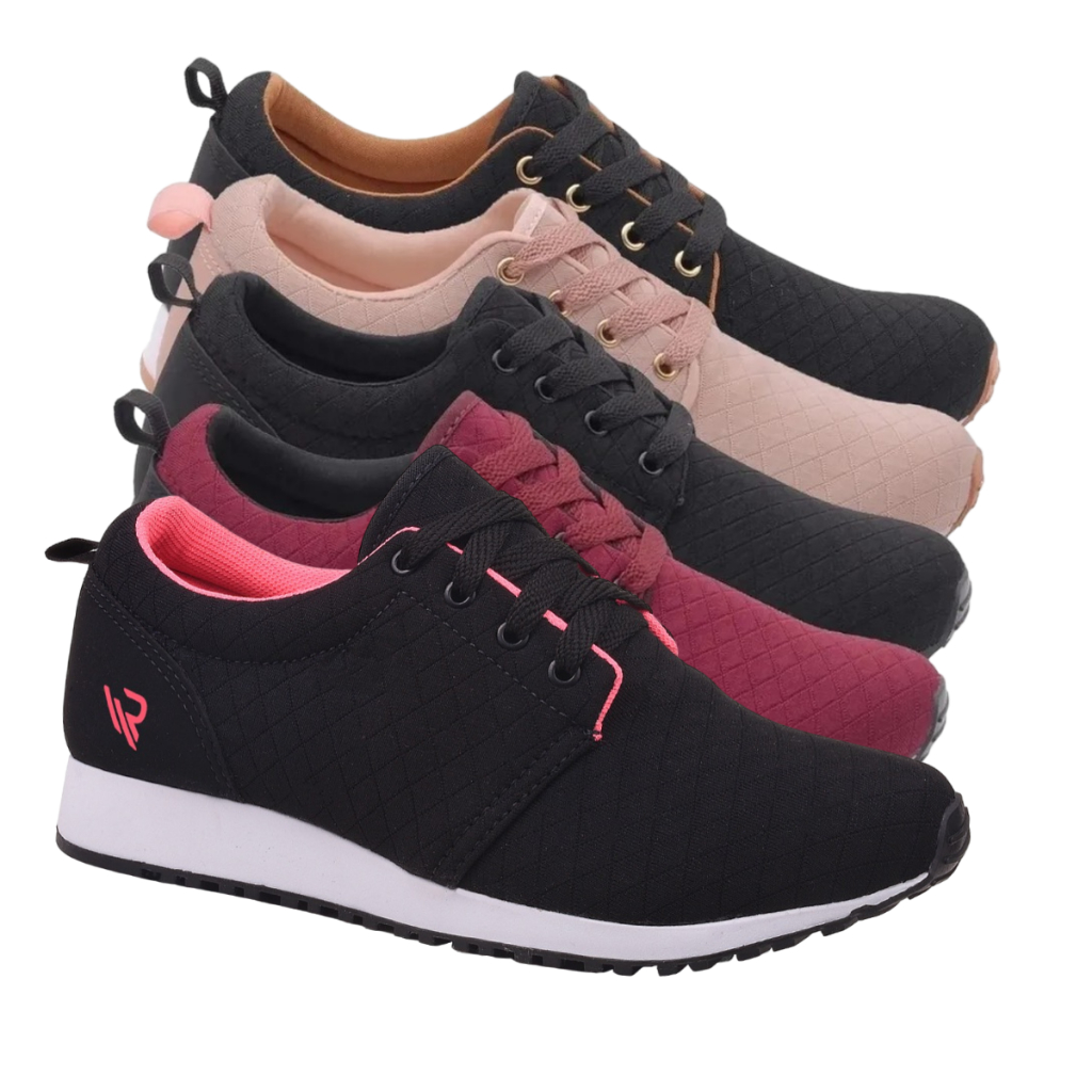 Kit 03 Tênis Feminino Caminhada Sapato Casual Academia Lazer Esportes Caminhada Corrida Academia Super Confortável 34-39