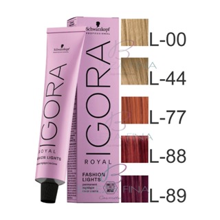Coloração Igora Royal FASHION LIGHT 60g - Schwarzkopf Professional - (ESCOLHA) L-00 / L-44 / L-77 / L-88 / L-89 em Oferta na Shopee