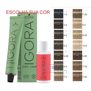 Kit Coloração Igora Zero Amônia 60g + ox 60ml - substituta da Essensity - Escolha a sua cor em Oferta na Shopee