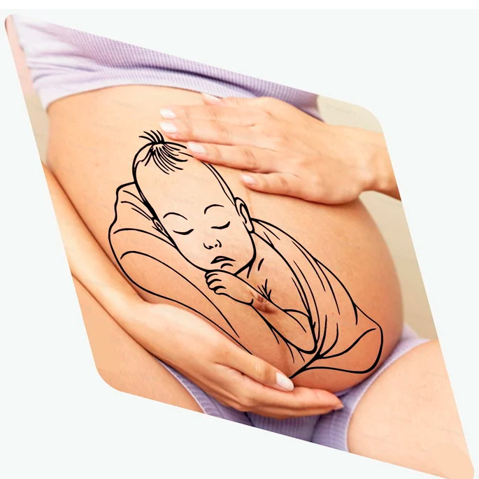 HG549 Stencil Gestacional Bebê Quentinho - p/ pintura na barriga de grávidas #stencil, #doula #pinturagestacional