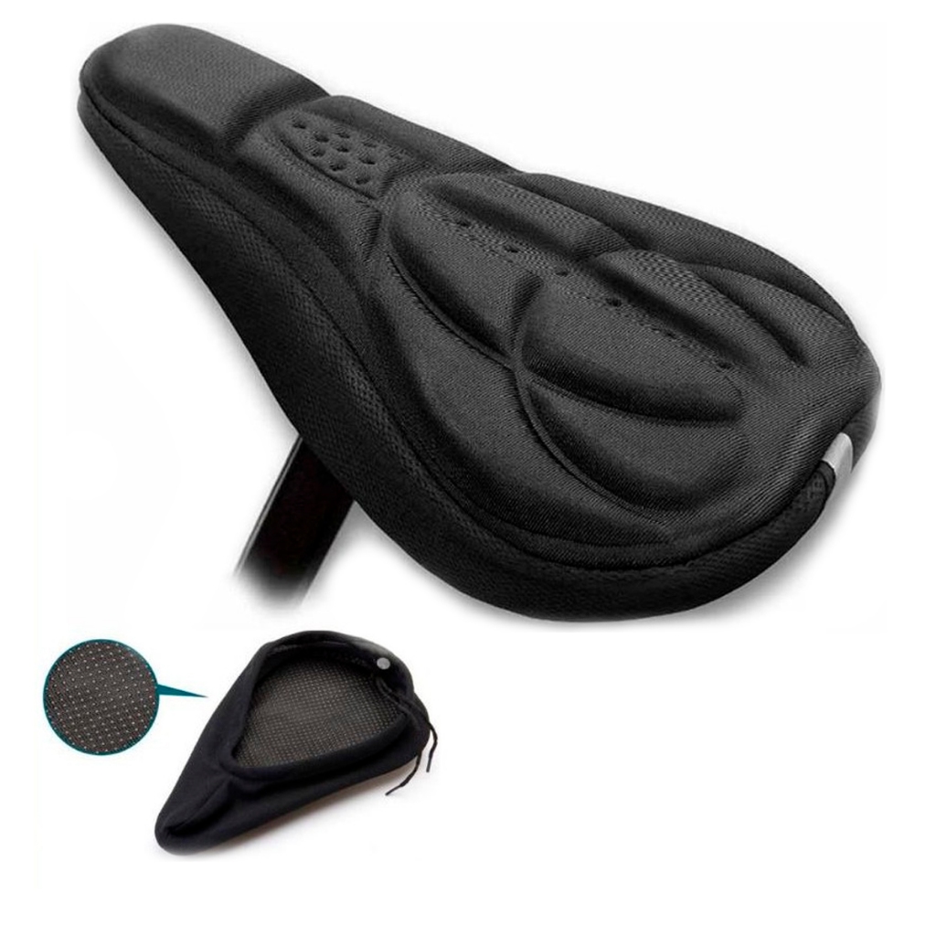 Capa Banco Selim Gel Silicone Para Bicicleta Tecido Confortável Respirável Ajuste Tamanho Bike Spinning BMX Speed Academia Ciclismo