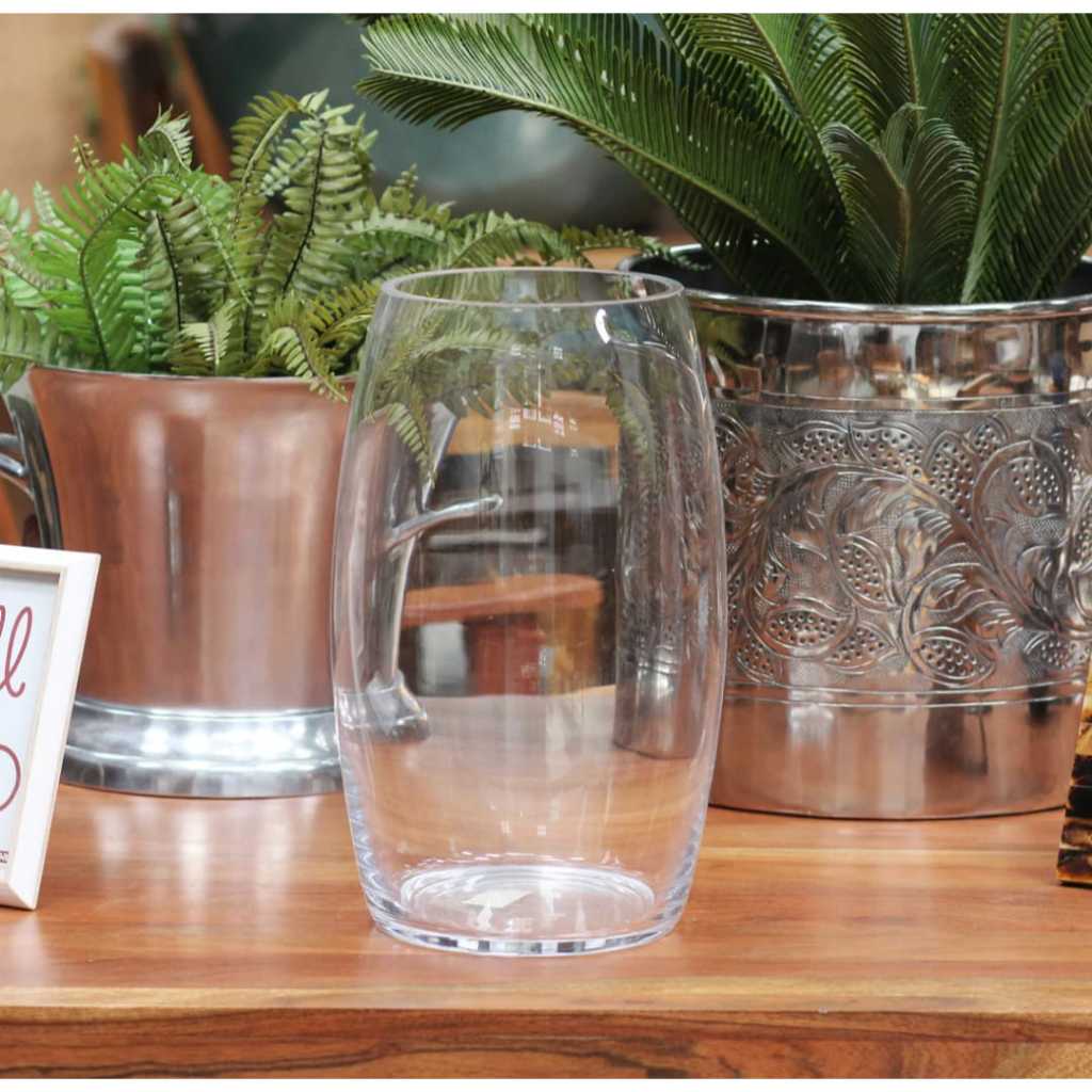 Vaso Romulo /Remulo Incolor/Ambar 20CM Vidro em Oferta na Shopee