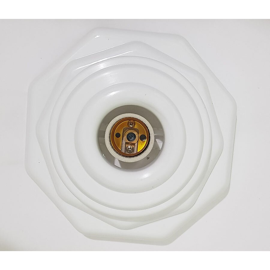 PLAFON OCTAGONAL COM BOCAL DE LOUÇA/CERAMICO