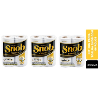 Kit 03un Papel Toalha Folha Dupla Snob Clássica 19cm x 20cm Pacote 2 Unidades com 60 Folhas Cada (360un) em Oferta na Shopee