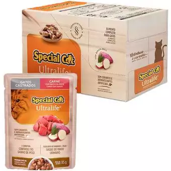 Ração Úmida Special Cat Sachê Para Gatos – Caixa com 12 unidades ( 85g cada)