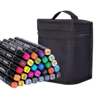 Kit 36un E 60un Canetas Desenho Pintura Ponta Dupla Com Estojo em Oferta na Shopee