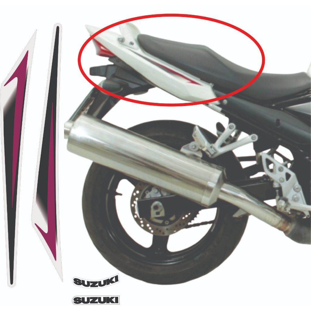 ADESIVO RABETA FAROL E PEGA MÃO  GSX 650F 2014 MOTO BRANCA