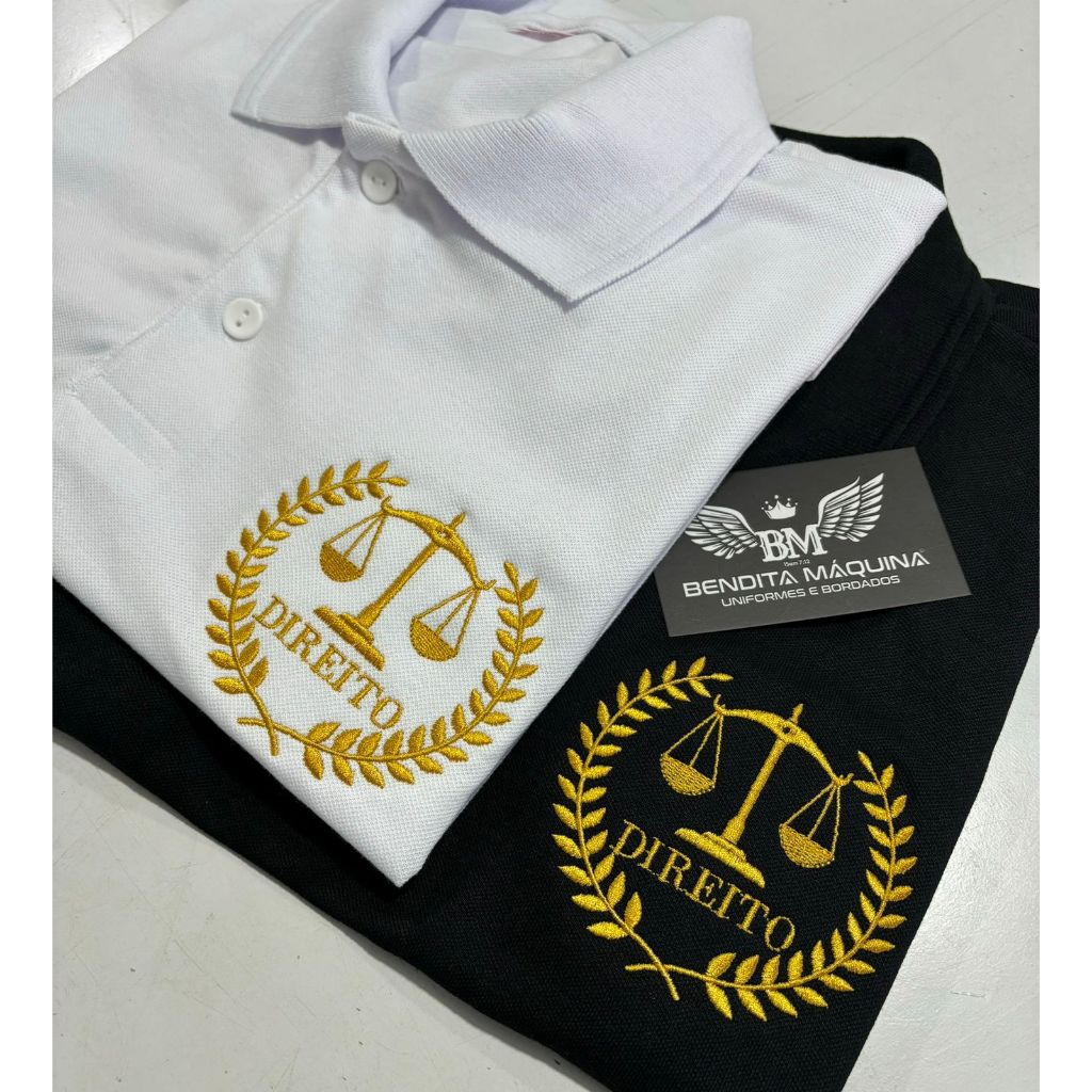 CAMISA POLO DIREITO ( BRASÃO BORDADO ) em Oferta na Shopee