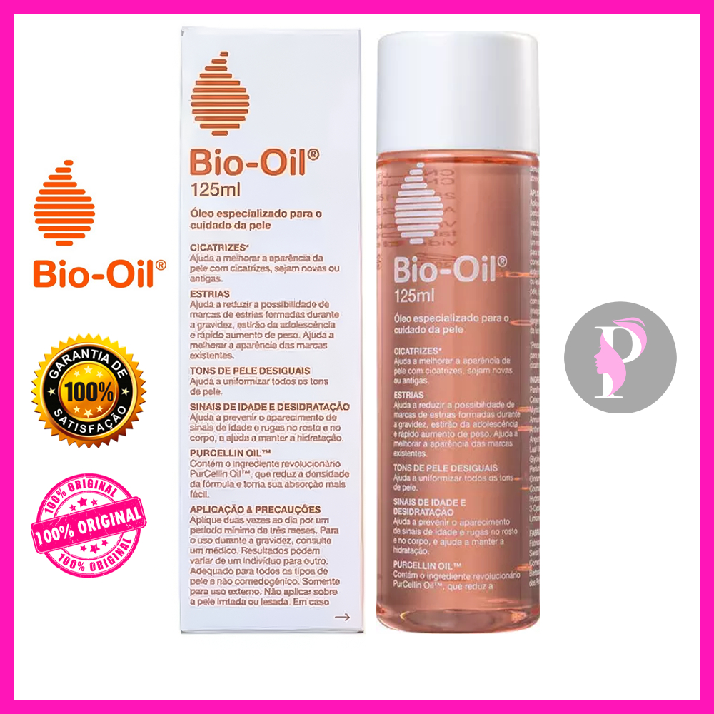 Bio-Oil 125 ml Óleo de Tratamento Para a Pele melhora a aparência de estrias, cicatrizes e tons desiguais)
