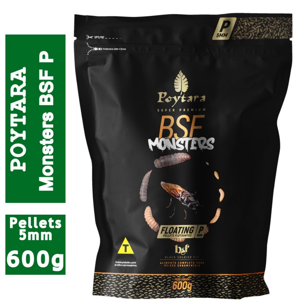 Ração Premium Poytara Bsf Monsters P Floating 600g em Oferta na Shopee