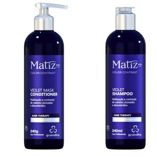 Condicionador E Shampoo Matizador para Cabelo Loiro ou grisalho 240 Ml grandha em Oferta na Shopee