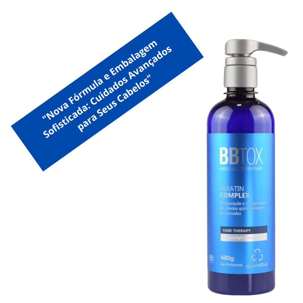 Máscara Reconstrução Bbtox Keratin Complex 480g Grandha em Oferta na Shopee