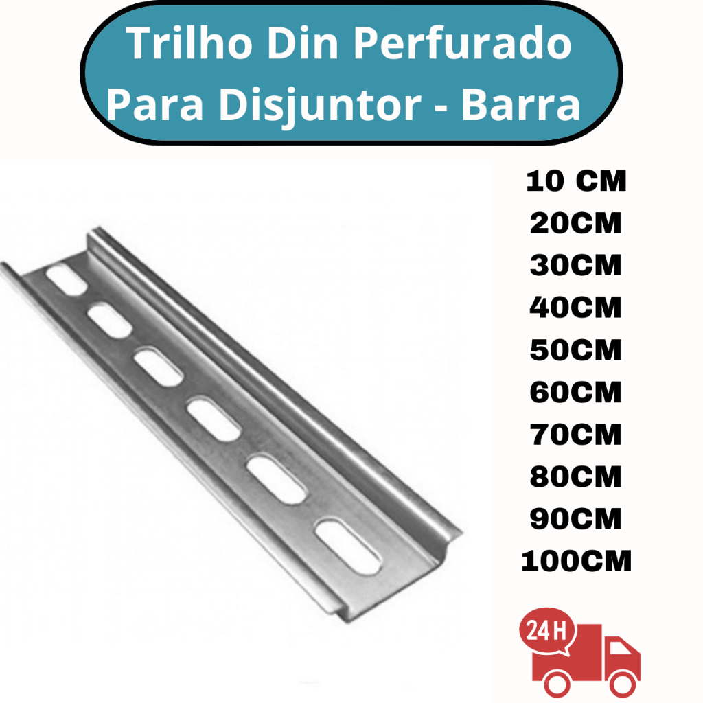 Trilho Din Perfurado Galvanizado para Quadro Elétrico Disjuntor Din em Oferta na Shopee