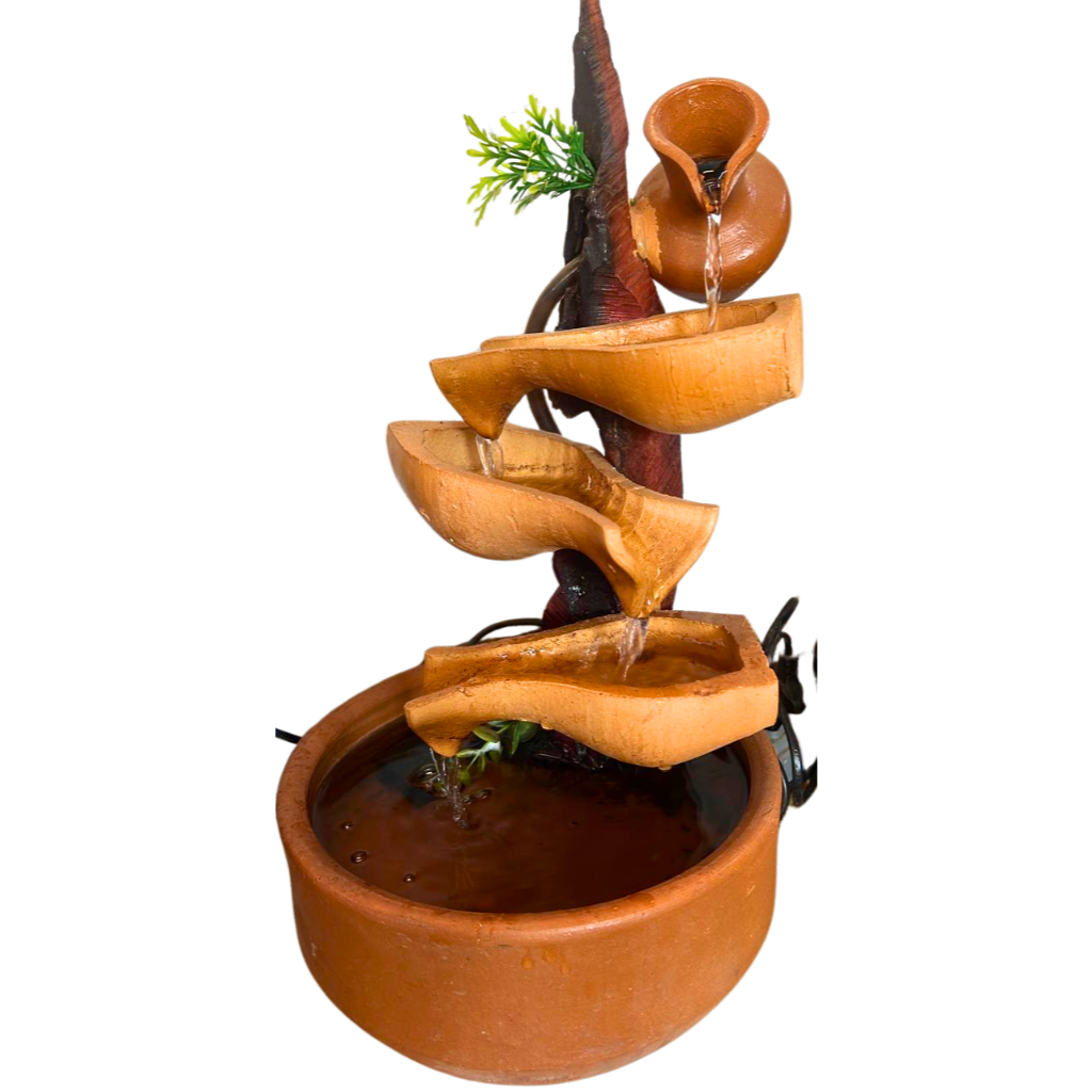 Fonte de água cerâmica/madeira 4 quedas Decorativa Cascata 42 cm em Oferta na Shopee