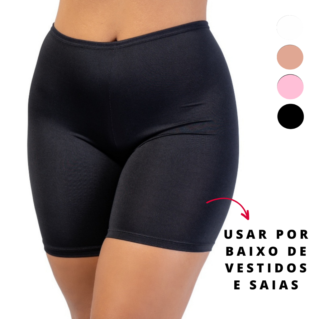 Kit 3 Bermuda Segunda Pele Anágua Antissadura | Protege Coxas, Não Marca, Calcinha Conforto Dia Todo