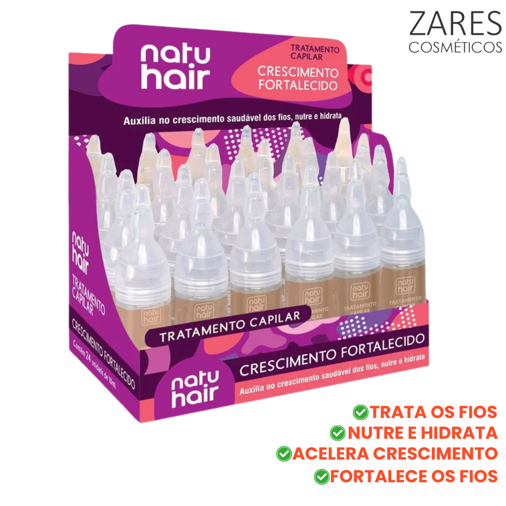 Kit 12 Ampolas de Tratamento Capilar Crescimento Fortalecido Natuhair 10ml - CONTÉM 12 UNIDADES em Oferta na Shopee