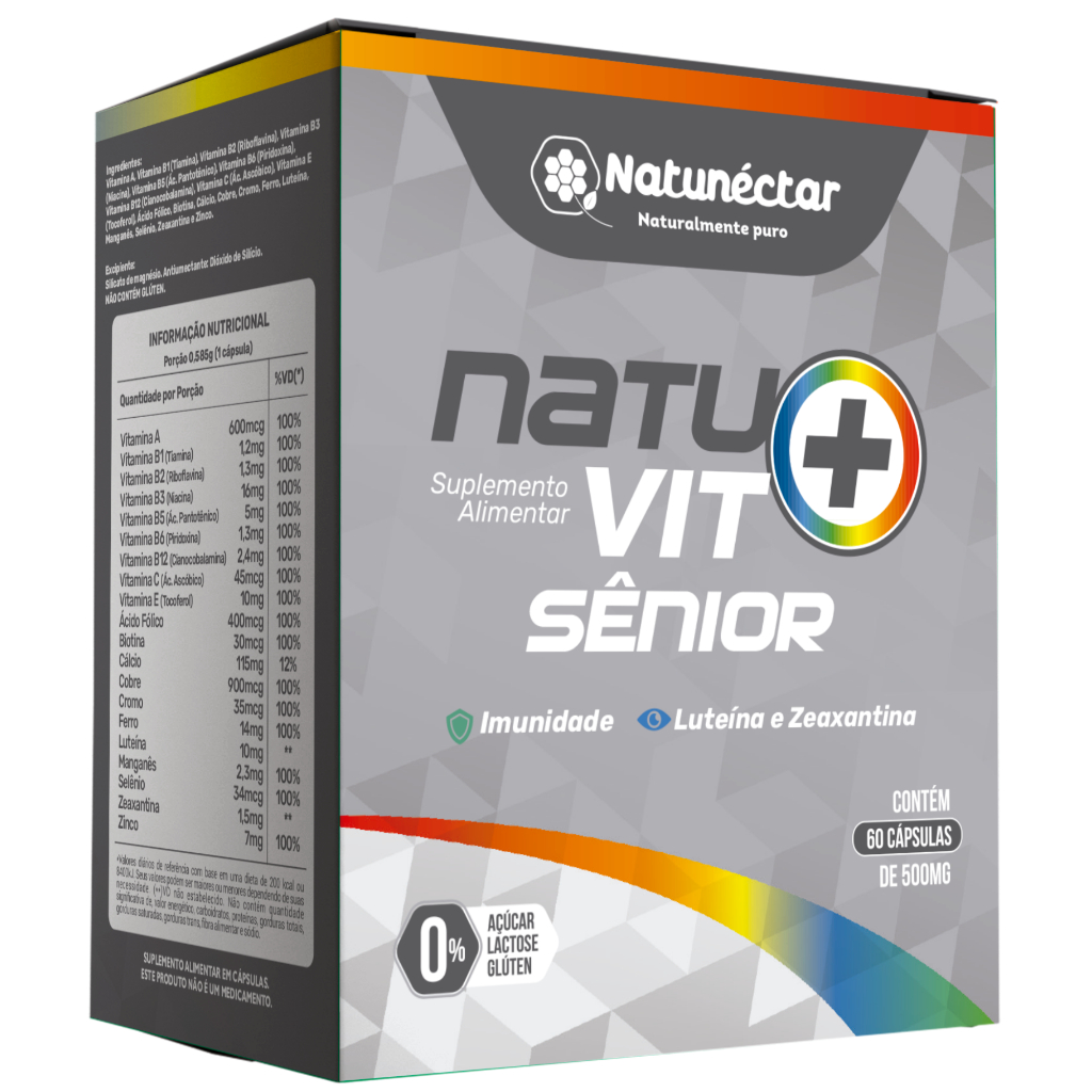 Natuvit Sênior - Multivitamínico 60 Cápsulas - Imunidade, vitaminas e minerais para idosos