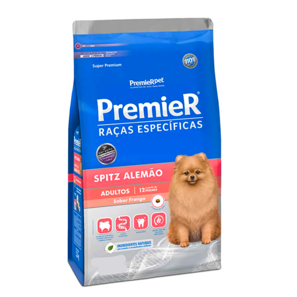 Ração PremieR Raças Específicas Adultos Spitz Alemão Porte Pequeno Sabor Frango 2,5kg