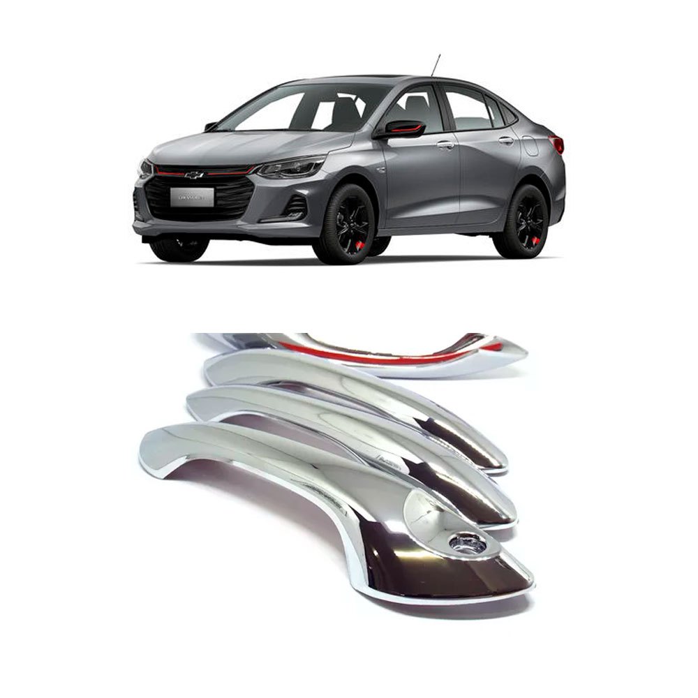 Aplique Cromado Maçanetas Porta Novo Onix Sedan Hatch 20/25 em Oferta na Shopee