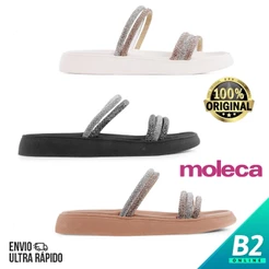 Sandália Papete Moleca Strass Feminina 100% Original Com Nota Fiscal e Garantia