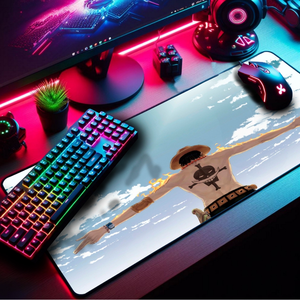 Mouse Pad Gamer Premium Extra Grande 120x60cm Borda Costurada Estampas Chapéus de Palha