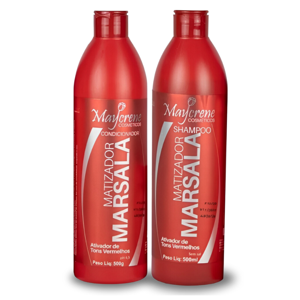 Kit Shampoo + Condicionador Marsala Matizador Para Cabelos Vermelhos Hidrante e Ativador de Cores