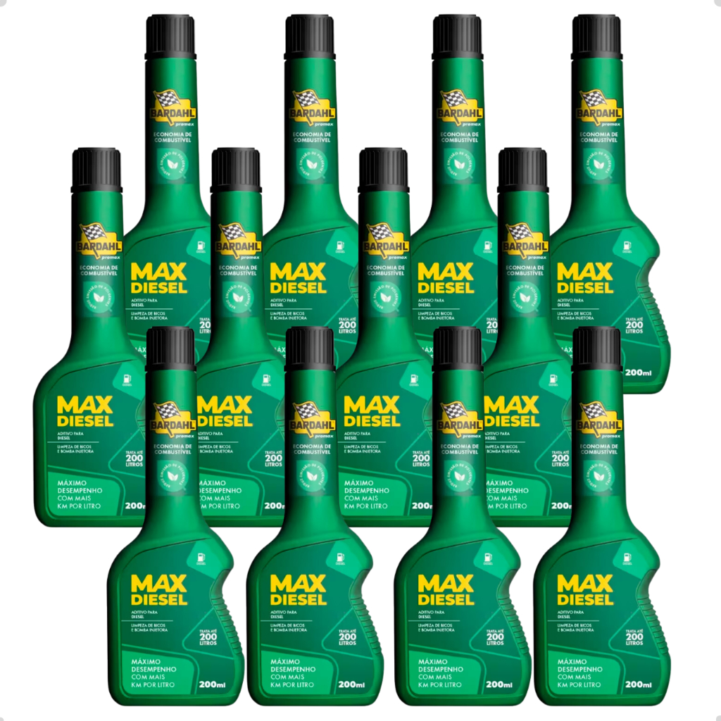 Kit Com 12 Unidades Aditivo Diesel Bardahl Max Diesel 200ml